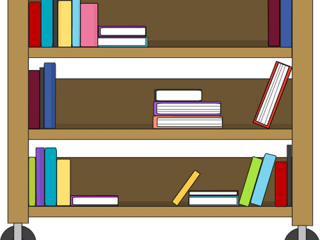 Colorful Bookshelf Cartoon