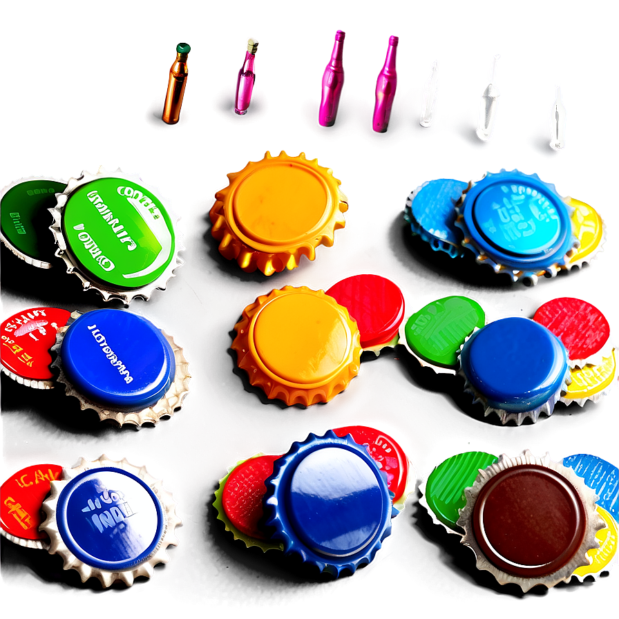 Colorful Bottle Cap Collection Png 17