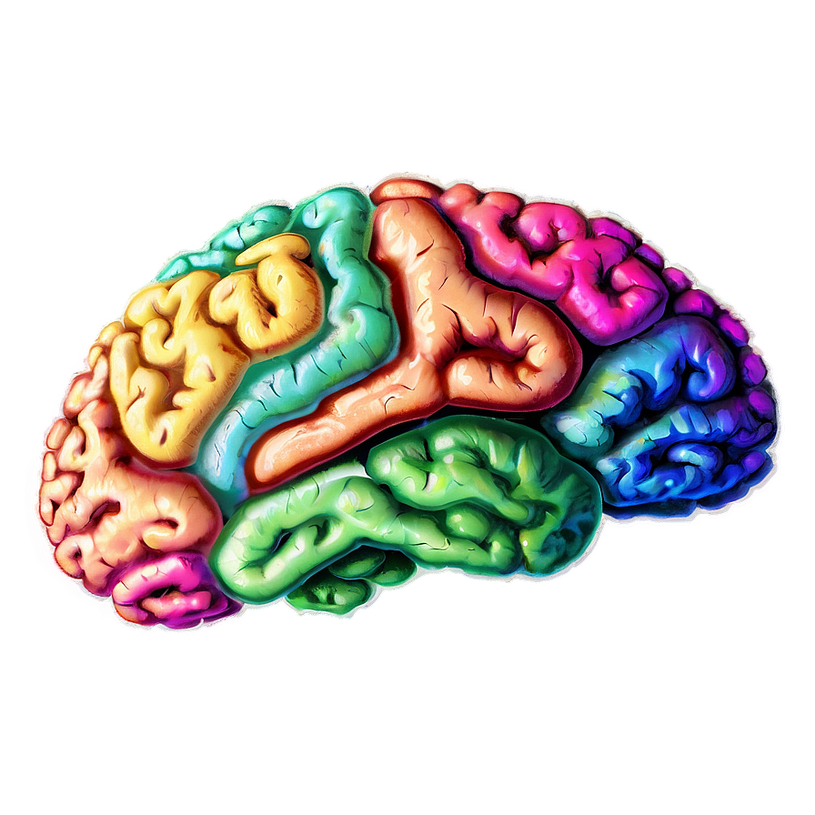 Colorful Brain Art Png Yjy