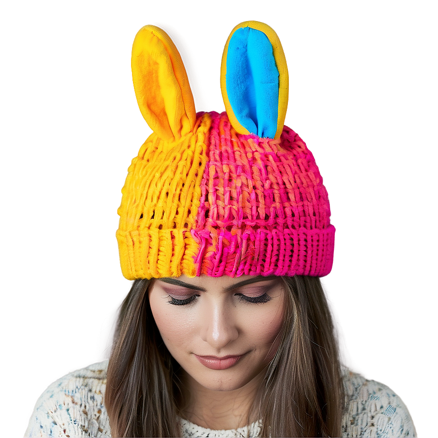 Colorful Bunny Hat Vibrant Png Uul24