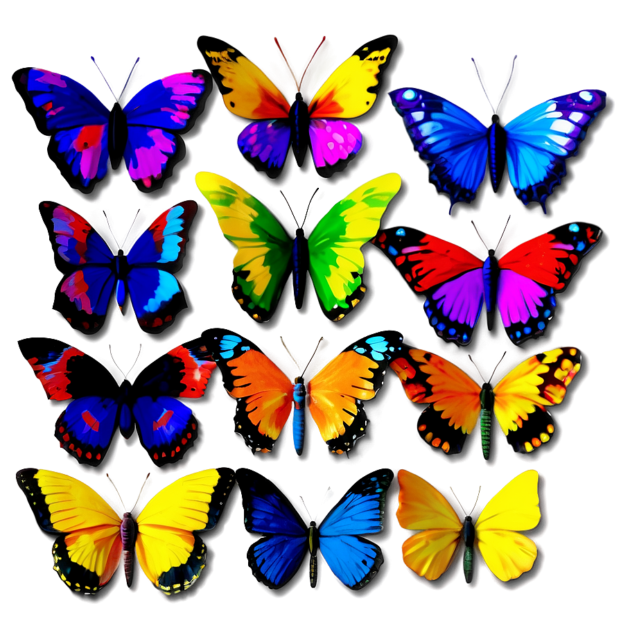 Colorful Butterflies Png One