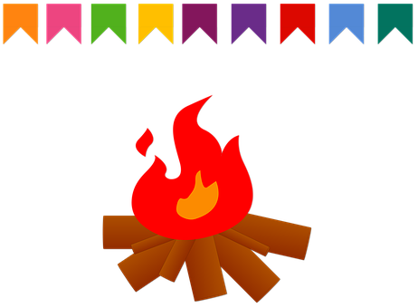 Colorful Campfire Graphic