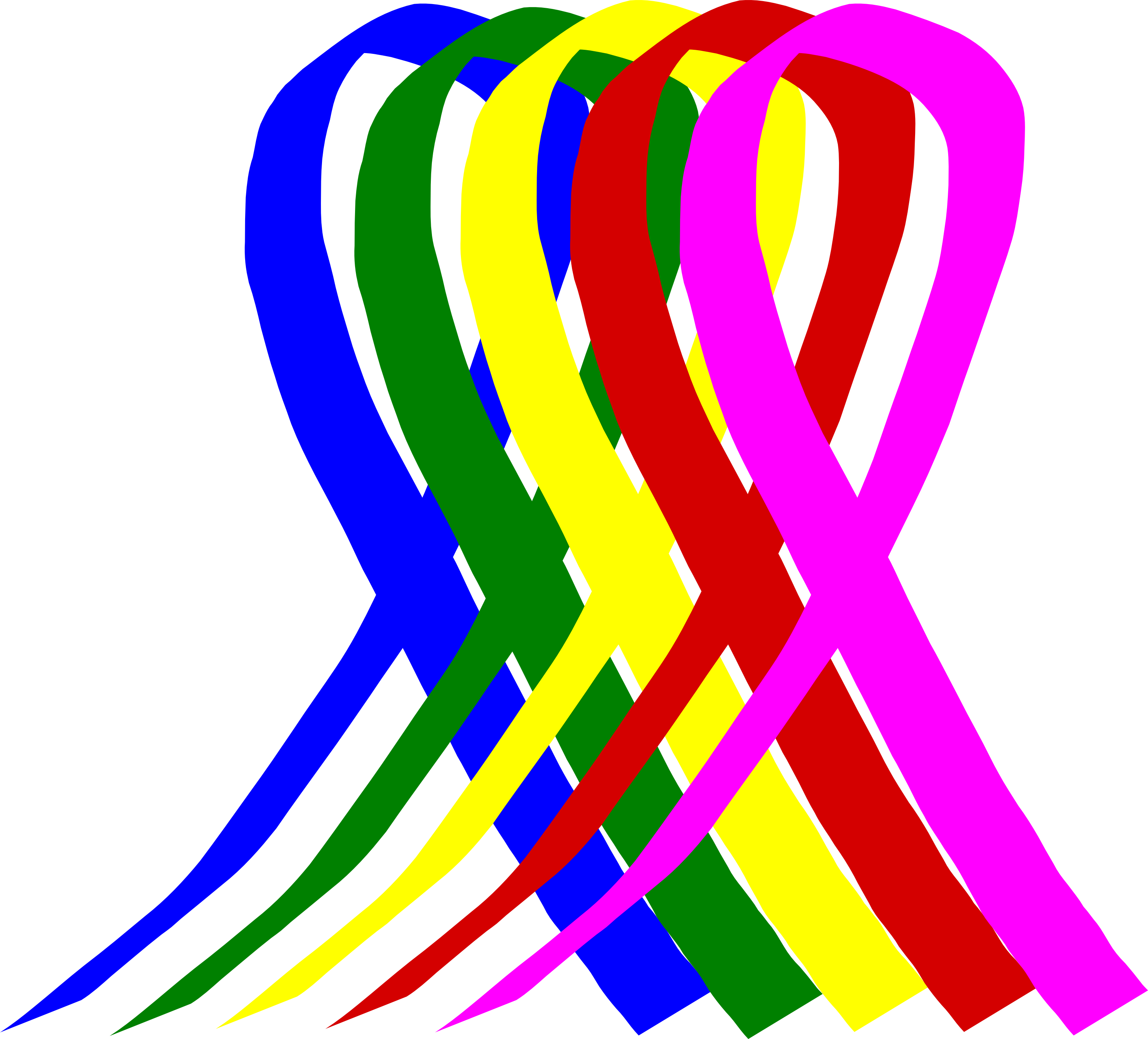 Colorful Cancer Awareness Ribbons