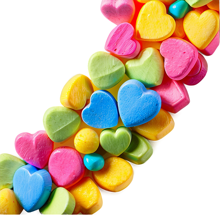 Colorful Candy Hearts Png 06212024