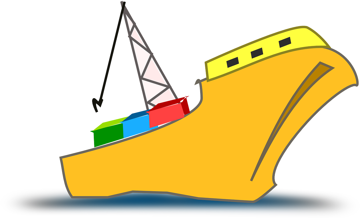 Colorful Cargo Ship Illustration