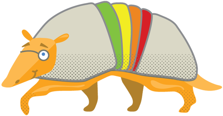 Colorful Cartoon Armadillo