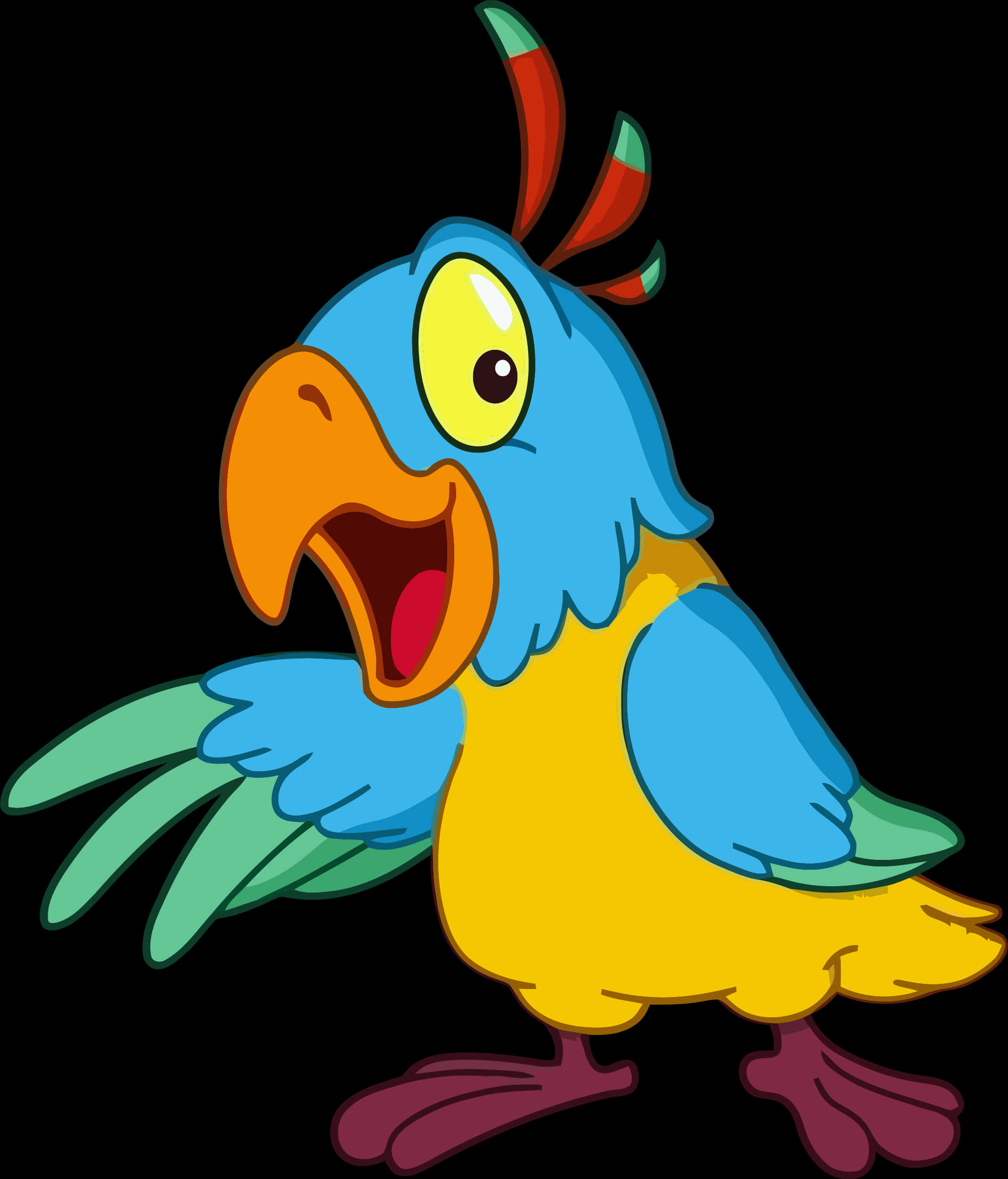 Colorful_ Cartoon_ Bird_ Singing