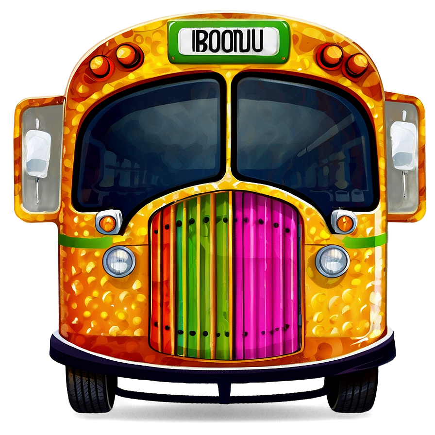 Colorful Cartoon Bus Illustration Png 6