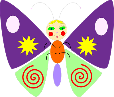 Colorful Cartoon Butterfly