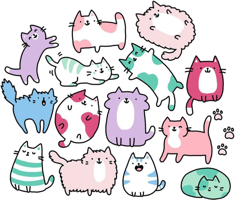 Colorful Cartoon Cats Collection