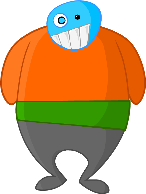 Colorful Cartoon Character Smiling