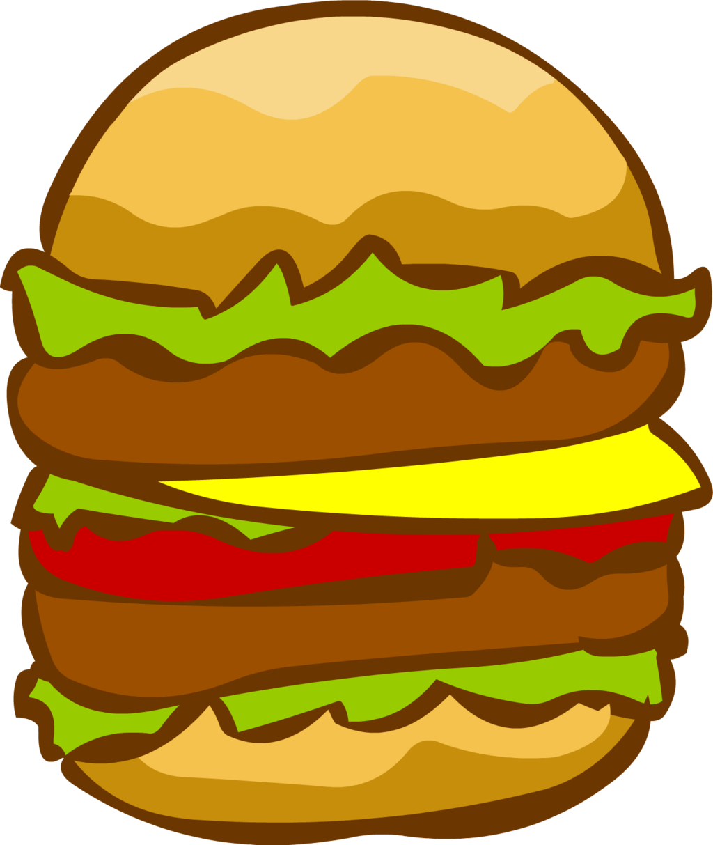 Colorful Cartoon Cheeseburger