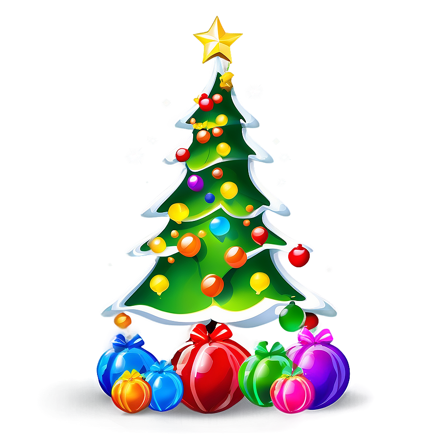 Colorful Cartoon Christmas Tree Png 06132024