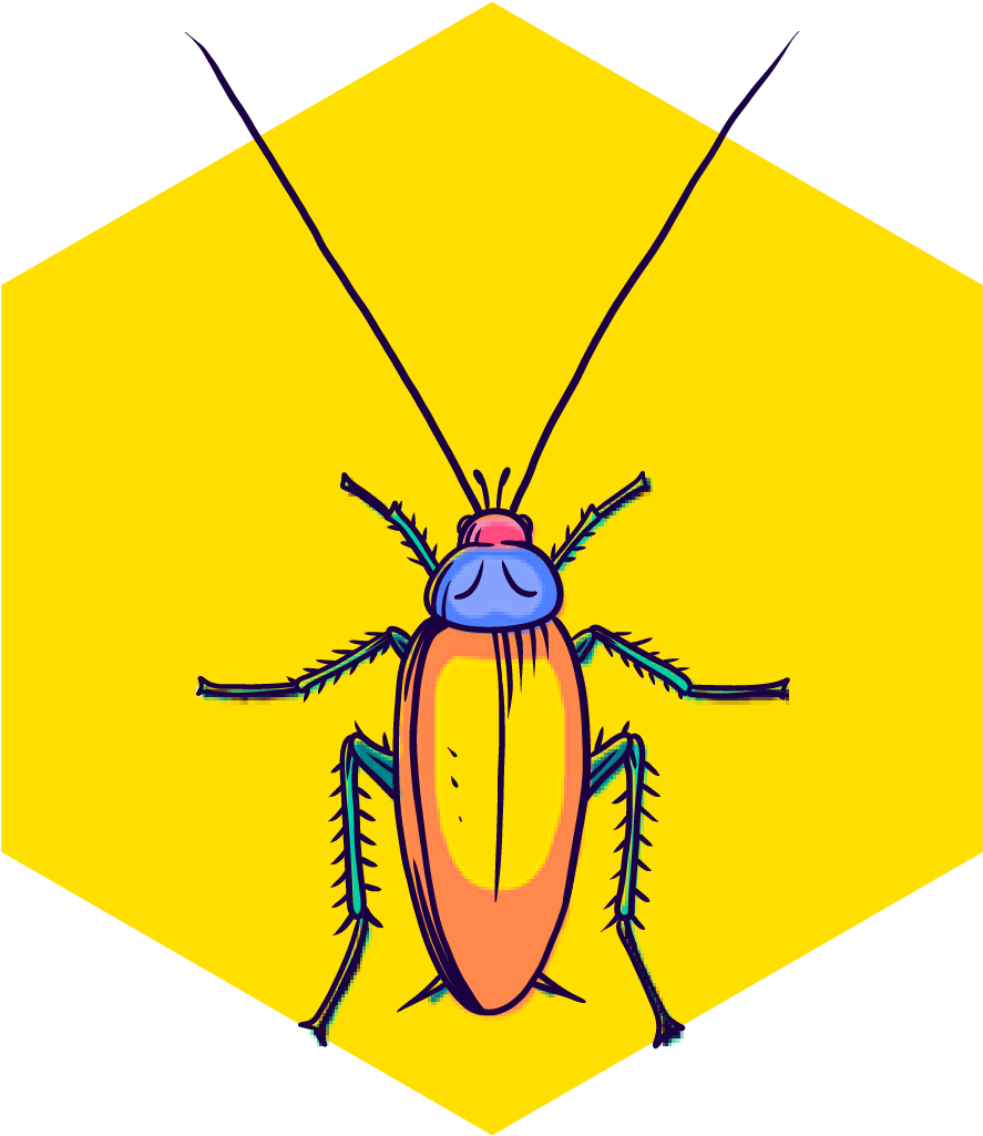 Colorful Cartoon Cockroach Illustration