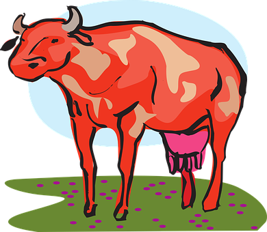 Colorful Cartoon Cow Illustration