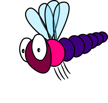 Colorful Cartoon Dragonfly