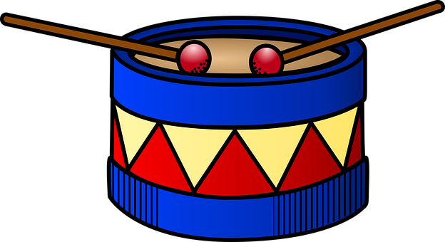 Colorful Cartoon Drum Illustration