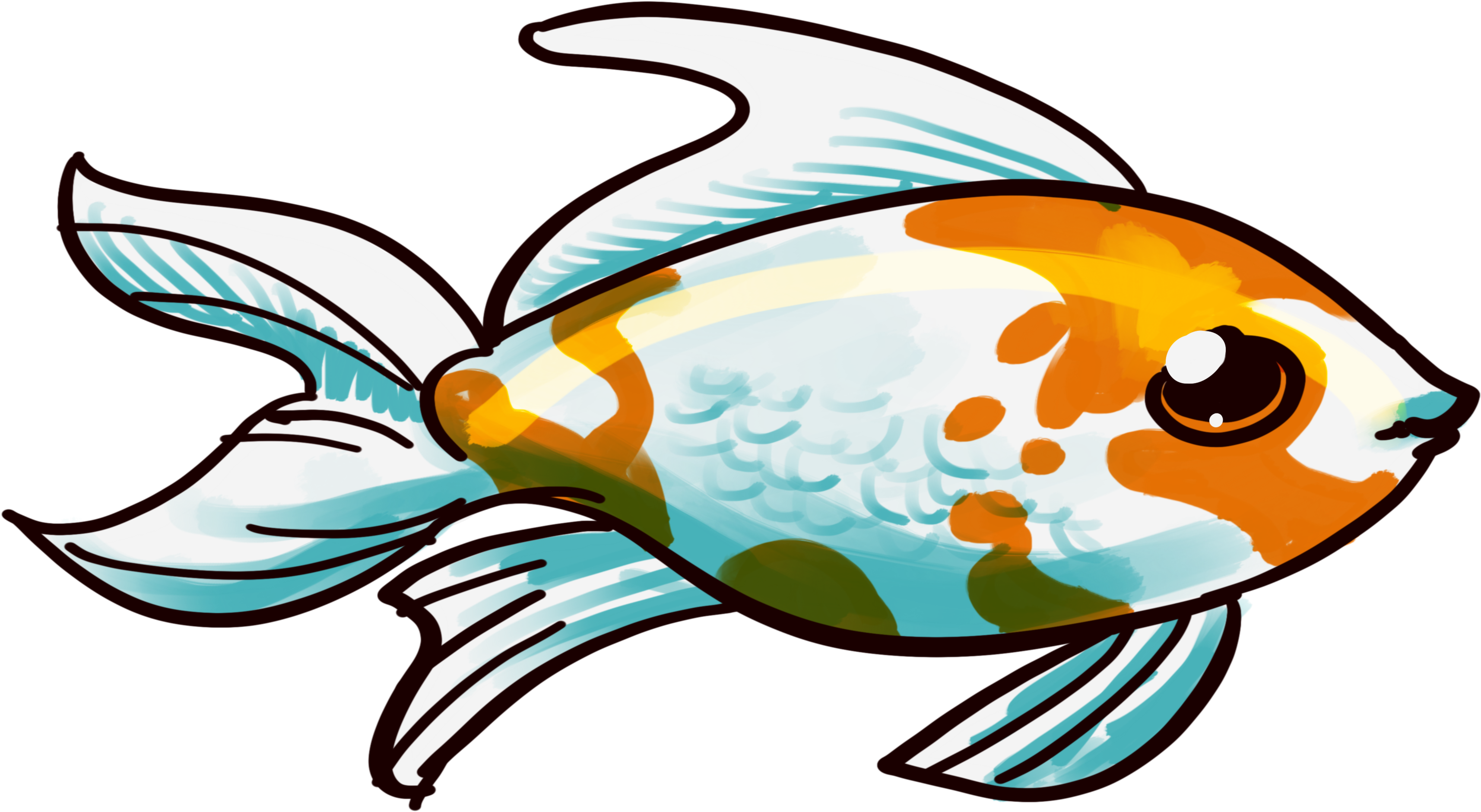 Colorful Cartoon Goldfish Illustration