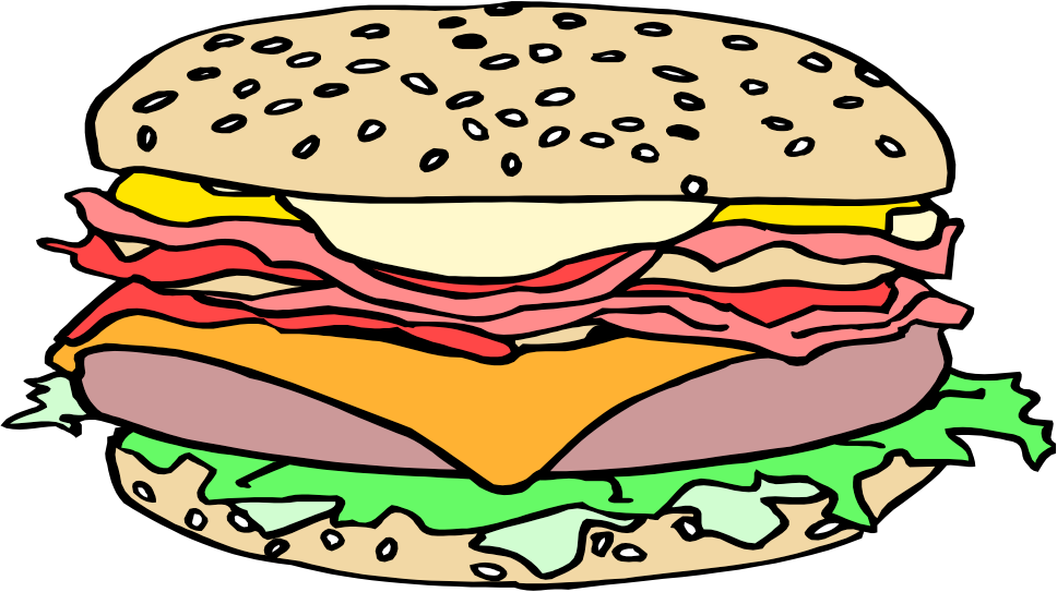 Colorful Cartoon Hamburger