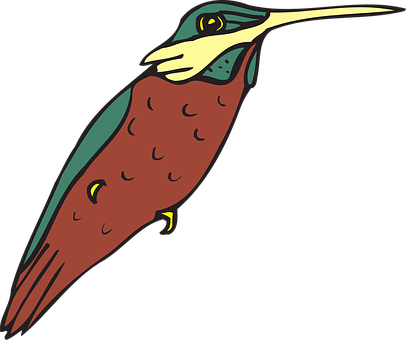 Colorful Cartoon Hummingbird