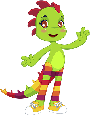 Colorful Cartoon Iguana Character