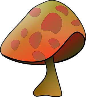 Colorful Cartoon Mushroom