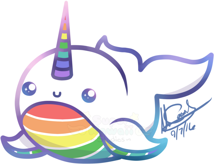 Colorful_ Cartoon_ Narwhal_ Vector