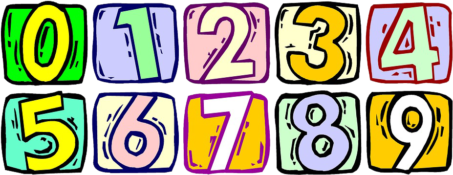 Colorful Cartoon Numbers0to9