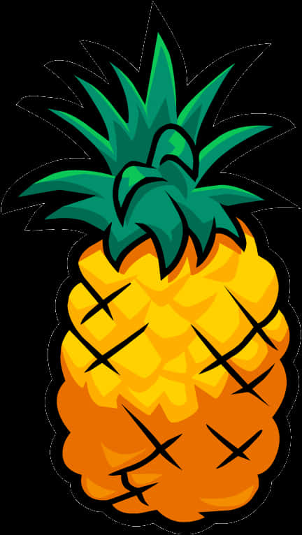 Colorful Cartoon Pineapple