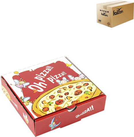 Colorful Cartoon Pizza Box Design