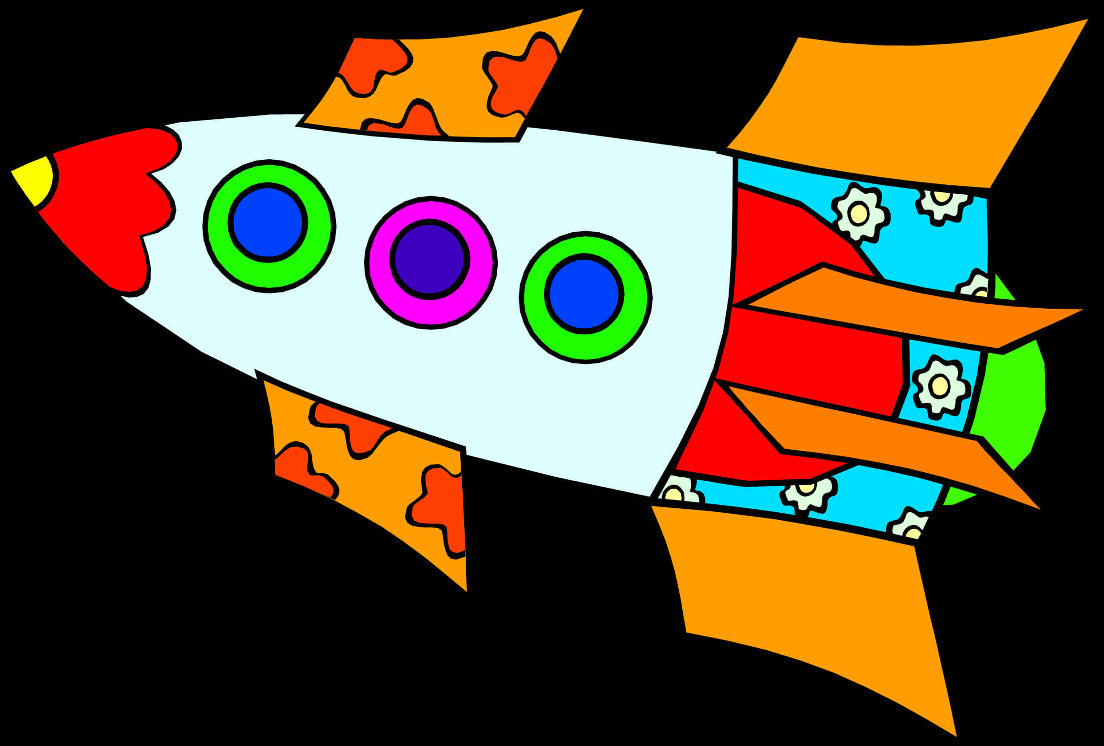 Colorful Cartoon Rocket Illustration