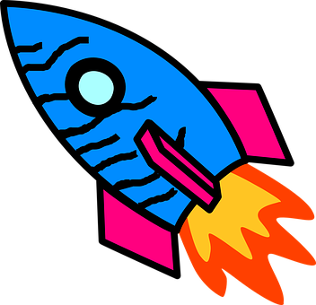 Colorful Cartoon Rocket Illustration