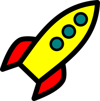 Colorful Cartoon Rocket Vector