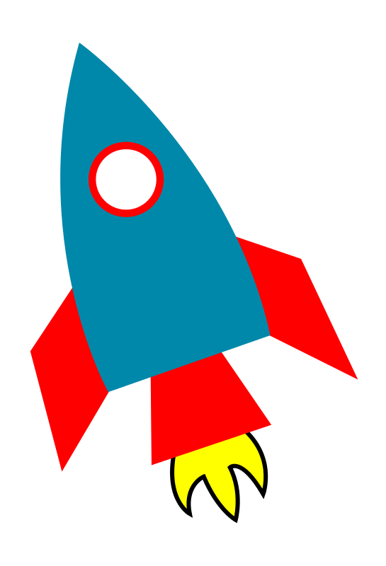 Colorful Cartoon Rocket Vector