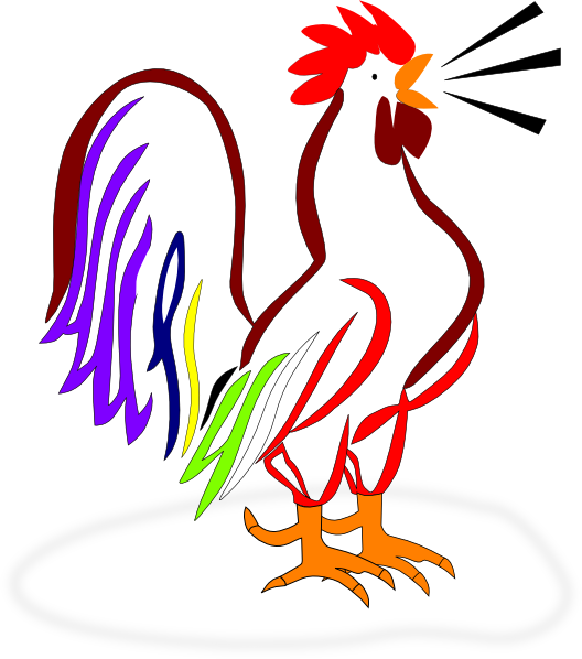 Colorful Cartoon Rooster Illustration