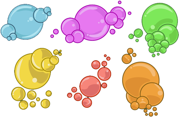 Colorful Cartoon Soap Bubbles