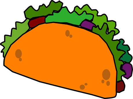 Colorful Cartoon Taco