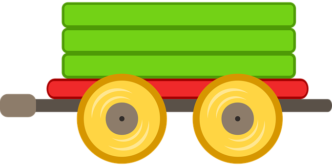 Colorful Cartoon Train Carriage