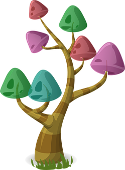 Colorful Cartoon Tree Illustration