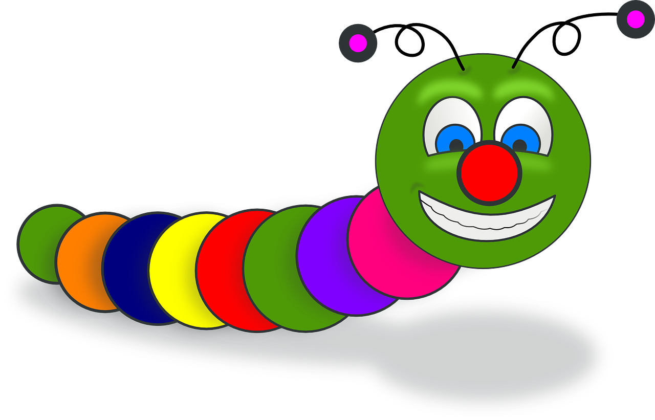 Colorful Cartoon Worm