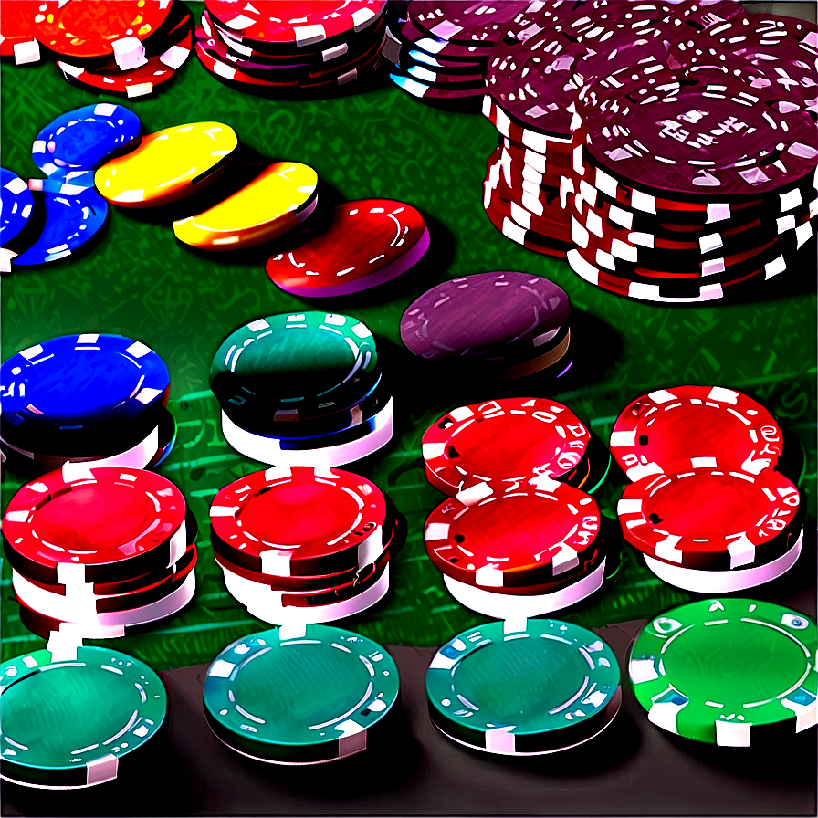 Colorful Casino Chipson Green Felt