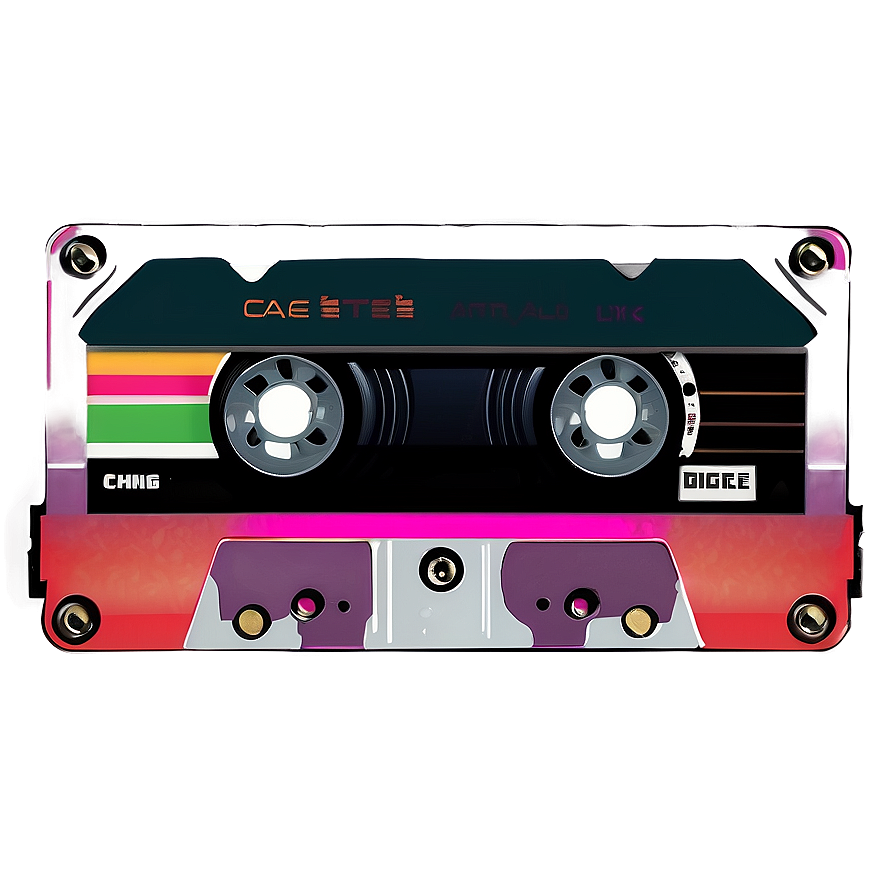 Colorful Cassette Tape Png 05252024