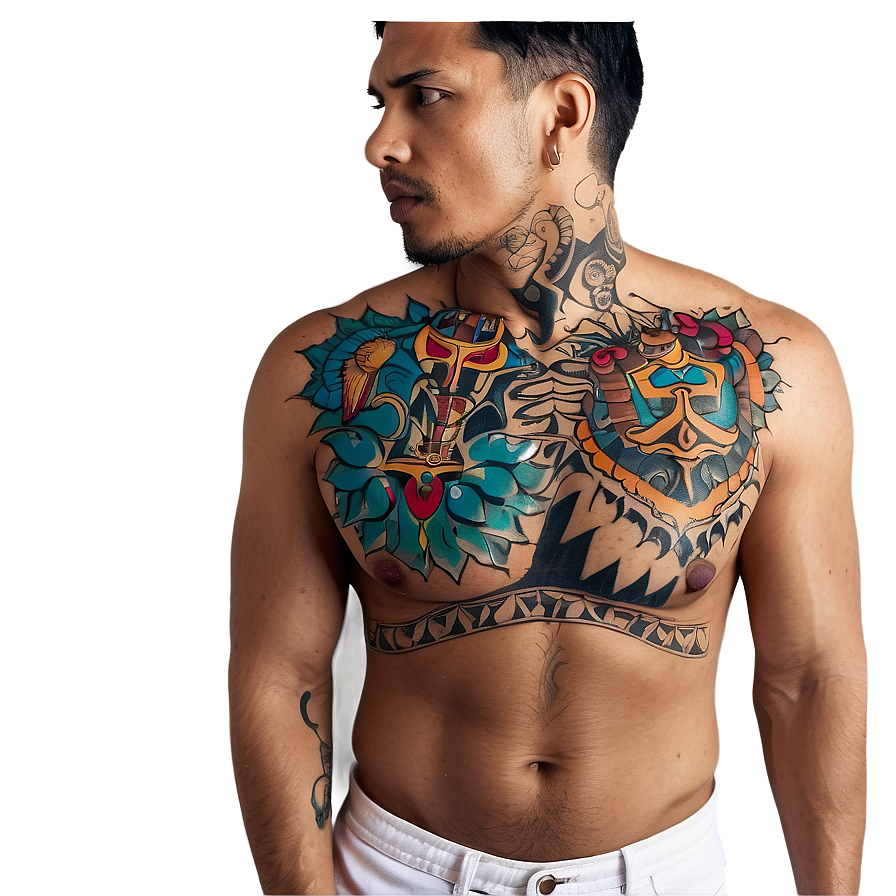 Colorful Chest Tattoo Images Png Mwr