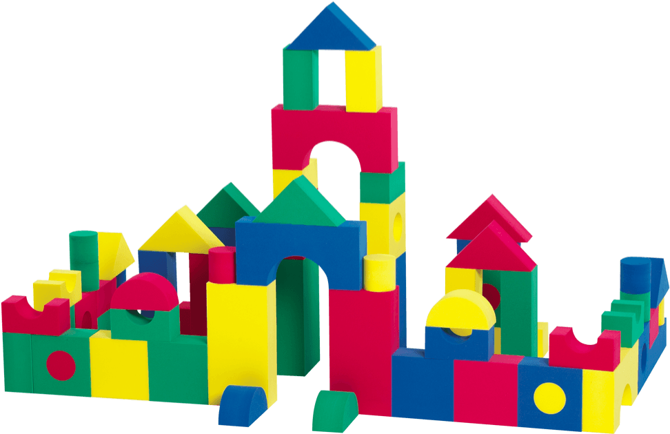 Colorful Childrens Block Castle