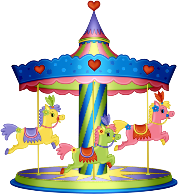 Colorful Childrens Carousel Illustration