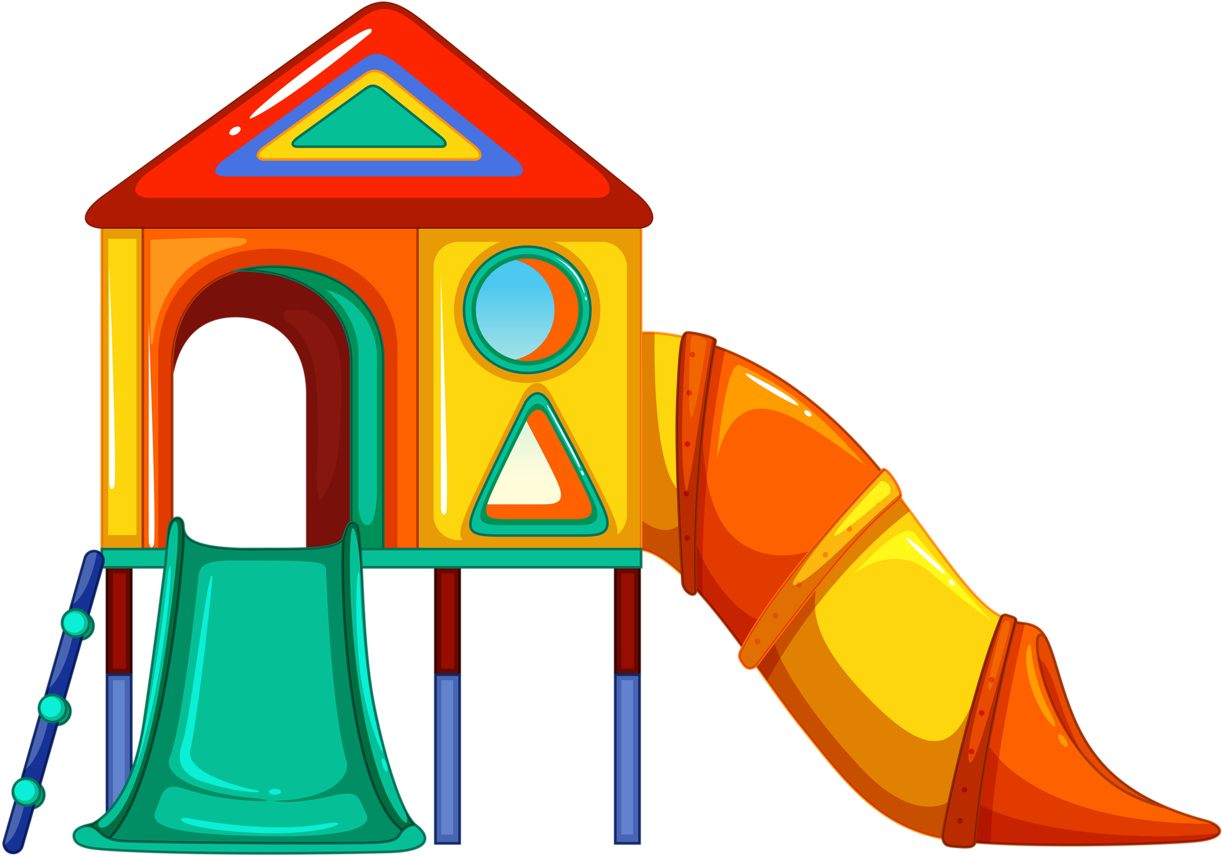 Colorful Childrens Playhouse With Slide