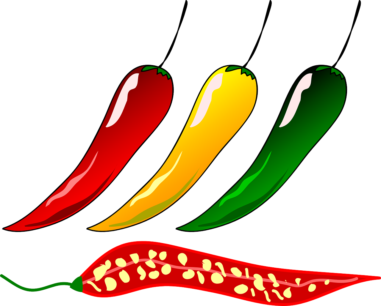 Colorful Chili Peppers Illustration