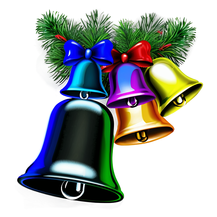 Colorful Christmas Bells Png Oml