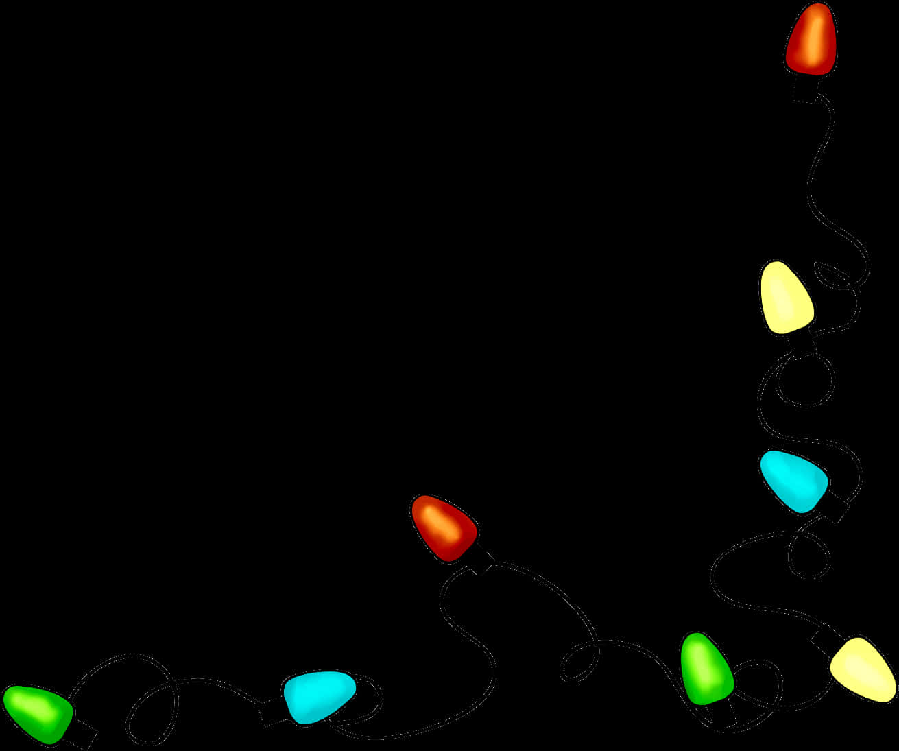 Colorful Christmas Lights Border