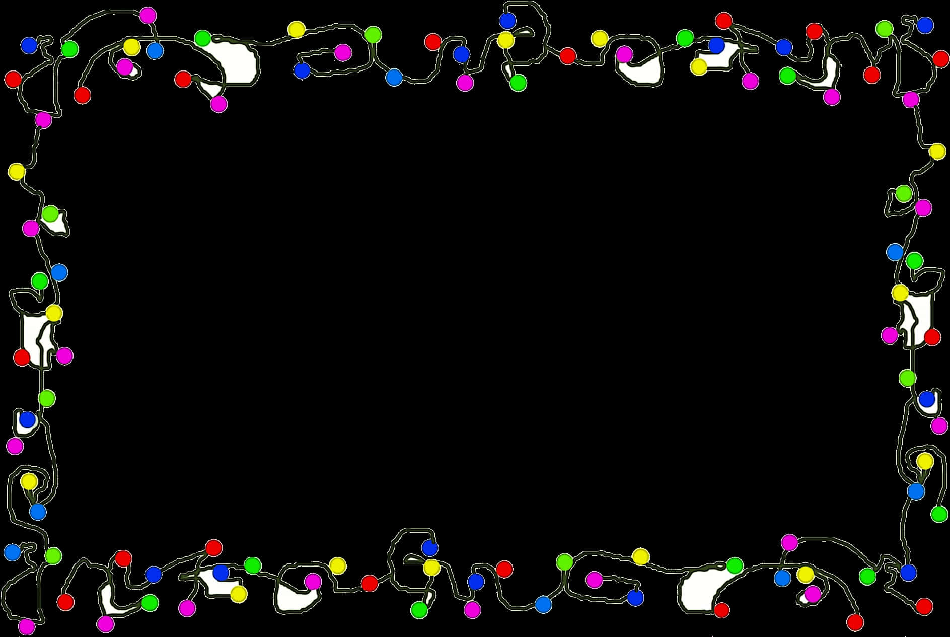 Colorful Christmas Lights Frame